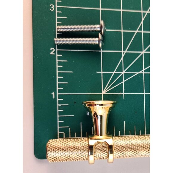 Gold Textured Knurled Drawer Pull Handle 5-Inch Hole To Hole With Mounting Screw - Picture 5 of 8